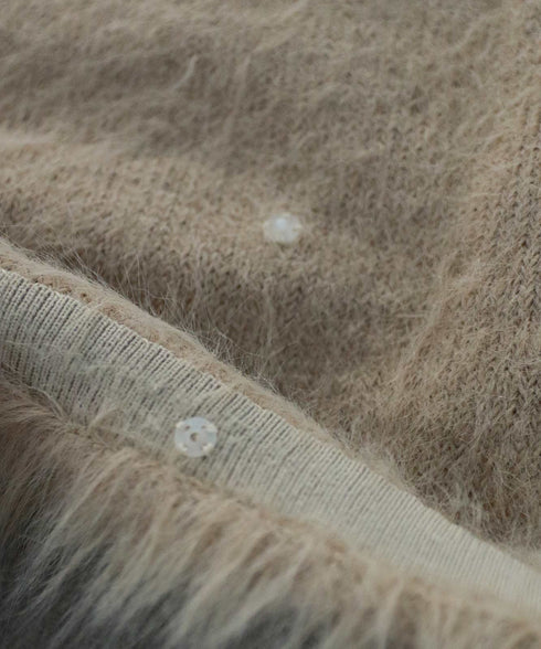 2way shaggy knit vest